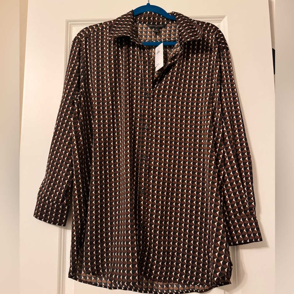 Banana republic button-up geometric shirt